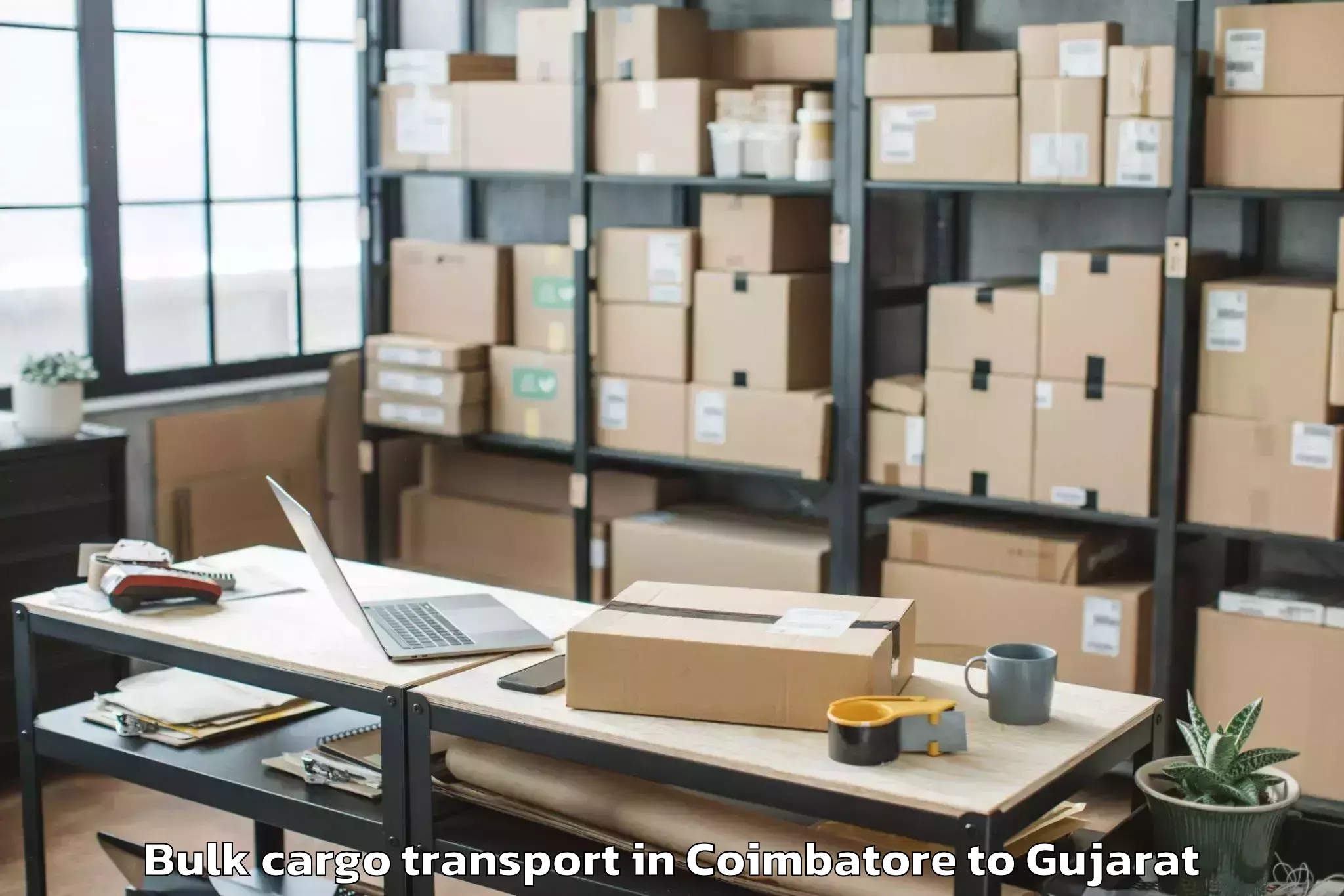 Hassle-Free Coimbatore to Amreli Bulk Cargo Transport